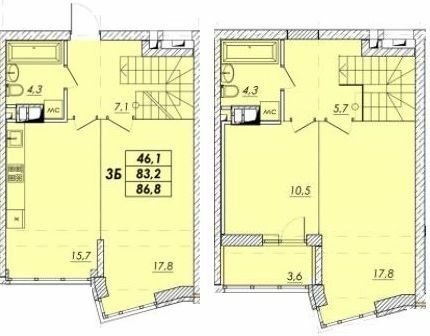 Двухуровневая 86.8 м² в ЖК Прохоровский квартал от 19 000 грн/м², Одесса