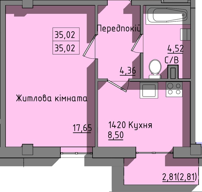 1-кімнатна 35.02 м² в ЖК Сокіл від 32 350 грн/м², Одеса