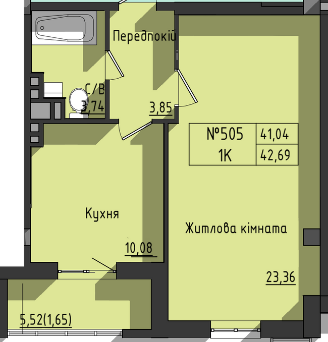 1-кімнатна 42.69 м² в ЖК Сокіл від 32 350 грн/м², Одеса