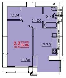 1-комнатная 39.06 м² в ЖК Уютный от 17 750 грн/м², Одесса