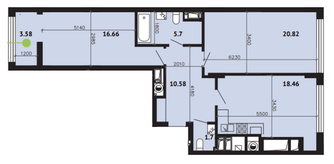 2-комнатная 77.5 м² в ЖК Вільне Місто от 21 800 грн/м², Львов