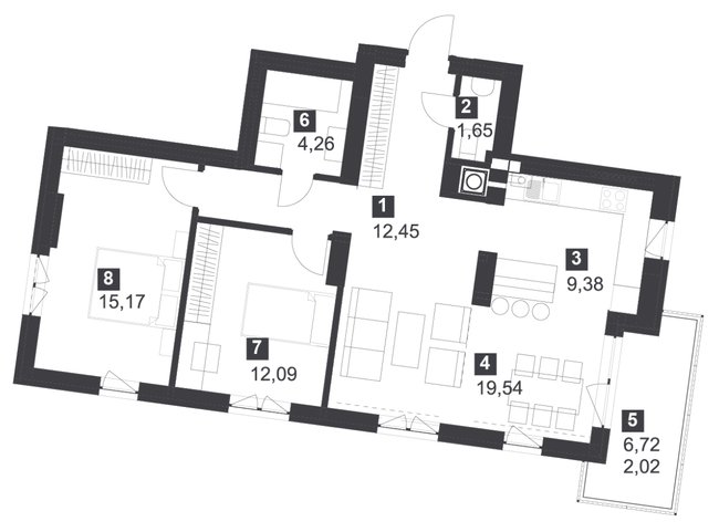 3-кімнатна 78.4 м² в ЖК Малоголосківські пагорби від 25 550 грн/м², Львів