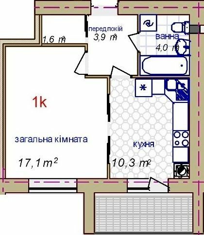 1-кімнатна 41 м² в ЖК на вул. Багалія, 5, 5А від 21 100 грн/м², Львів