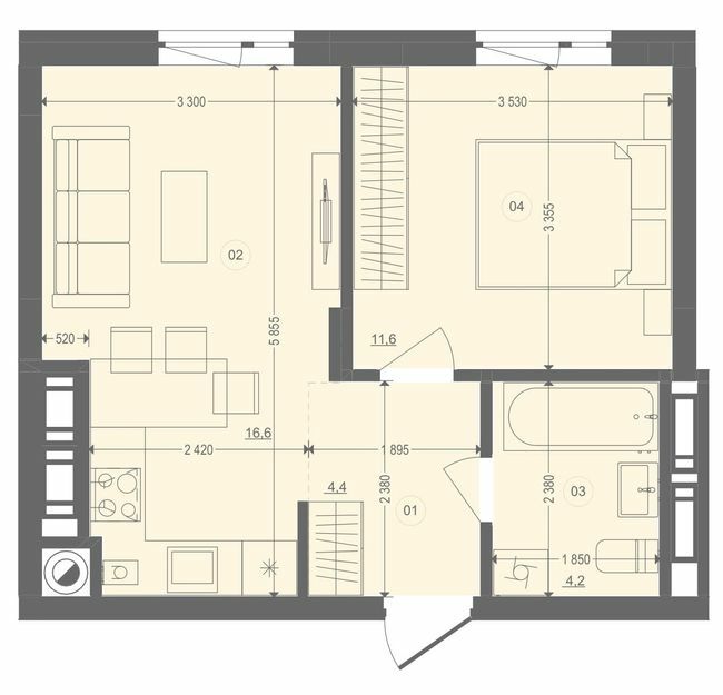 1-кімнатна 36.83 м² в ЖК Етно Дім від 16 500 грн/м², с. Горішній