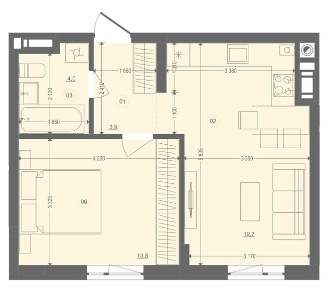 1-кімнатна 41.27 м² в ЖК Етно Дім від 15 900 грн/м², с. Горішній