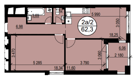 2-кімнатна 62.3 м² в ЖК Грінвуд 3 від 19 400 грн/м², смт Брюховичі