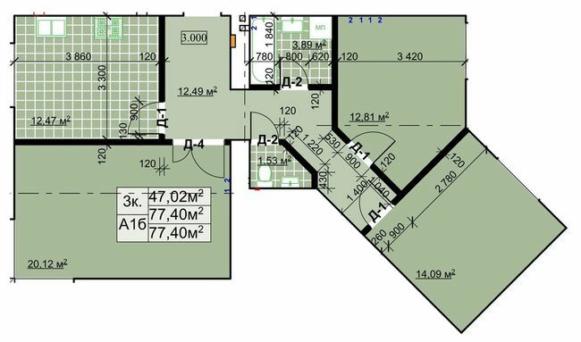 3-комнатная 77.4 м² в ЖК Столичный Квартал от 13 300 грн/м², г. Коломыя