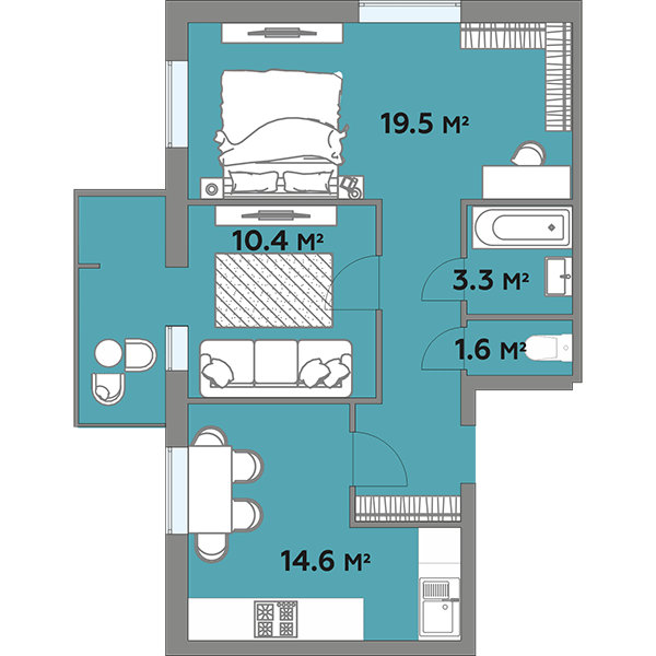 2-кімнатна 62.8 м² в ЖК Яровиця Life від 12 750 грн/м², м. Калуш
