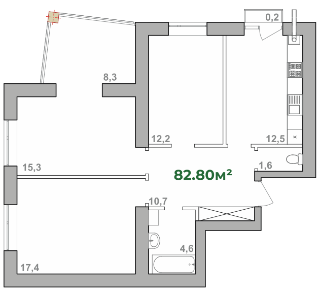 3-комнатная 82.8 м² в ЖК Городок Липки от 16 000 грн/м², Ивано-Франковск