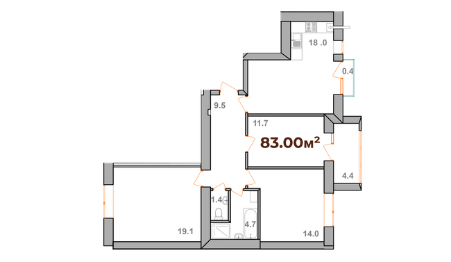 3-комнатная 83 м² в ЖК Опрышевская Слобода от 11 200 грн/м², Ивано-Франковск