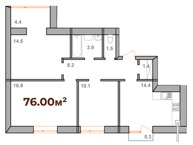 3-комнатная 76 м² в ЖК Опрышевская Слобода от 11 200 грн/м², Ивано-Франковск
