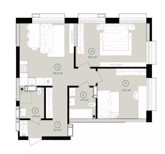 2-кімнатна 66.5 м² в ЖК Будинок на Вавілових від 34 500 грн/м², Київ