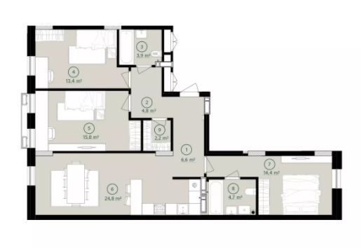 3-комнатная 90.6 м² в ЖК Дом на Вавиловых от 31 350 грн/м², Киев