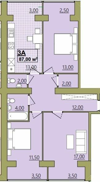 3-комнатная 87 м² в ЖК Городок Центральный от 13 500 грн/м², Ивано-Франковск