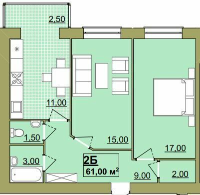 2-комнатная 61 м² в ЖК Городок Центральный от 14 000 грн/м², Ивано-Франковск