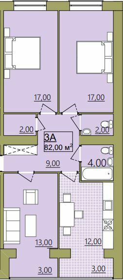 3-комнатная 82 м² в ЖК Городок Центральный от 14 000 грн/м², Ивано-Франковск