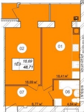 1-кімнатна 48.71 м² в ЖК Прем'єр від 13 600 грн/м², м. Кам`янець-Подільський