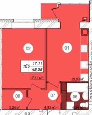 1-комнатная 49.08 м² в ЖК Премьер от 13 600 грн/м², г. Каменец-Подольский