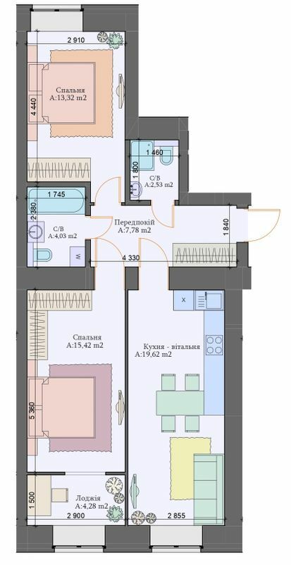 2-комнатная 66.98 м² в ЖК Art Residence от 24 100 грн/м², г. Ирпень