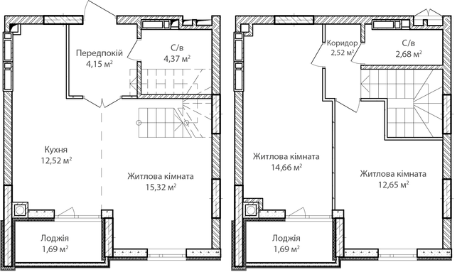 Двухуровневая 72.25 м² в ЖК Синергия Сити от 16 700 грн/м², г. Ирпень