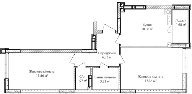 2-кімнатна 57.81 м² в ЖК Синергія Сіті від 24 000 грн/м², м. Ірпінь