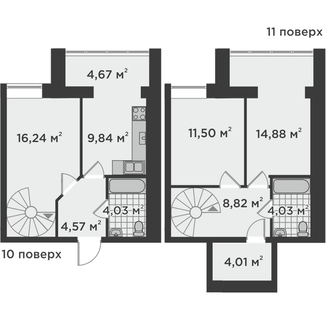 Двухуровневая 82.59 м² в ЖК Millennium State от 20 050 грн/м², г. Буча