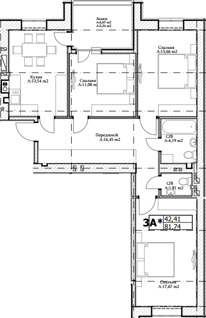 3-комнатная 81.74 м² в ЖК Паркова Оселя от 19 000 грн/м², г. Буча