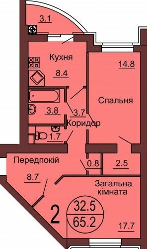 2-комнатная 65.2 м² в ЖК София Клубный от 30 000 грн/м², с. Софиевская Борщаговка