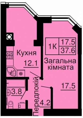 1-комнатная 37.6 м² в ЖК София Клубный от 25 000 грн/м², с. Софиевская Борщаговка