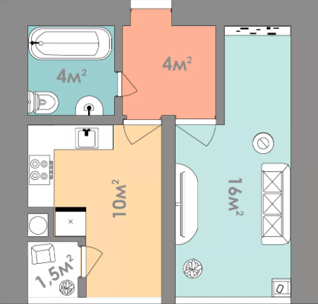 1-комнатная 35.5 м² в ЖК Евромисто от 26 000 грн/м², с. Крюковщина