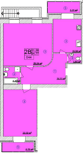 2-комнатная 94.77 м² в ЖК Turkish City от 24 000 грн/м², Винница