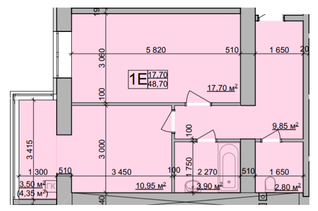 1-кімнатна 48.7 м² в ЖК Зоря від 20 000 грн/м², Вінниця