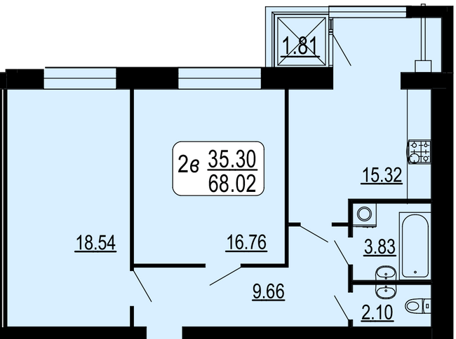 2-кімнатна 68.02 м² в ЖК Сімейний комфорт від 14 300 грн/м², Вінниця