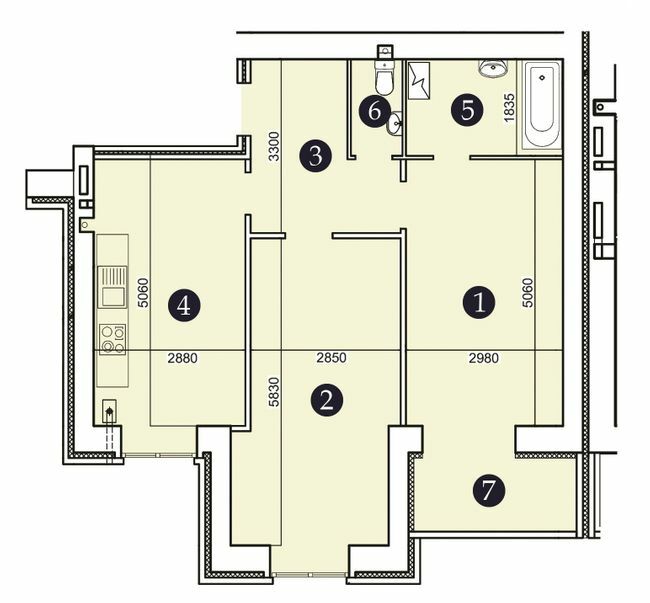 2-кімнатна 65.79 м² в ЖК Олександрівський 2 від 14 900 грн/м², Запоріжжя