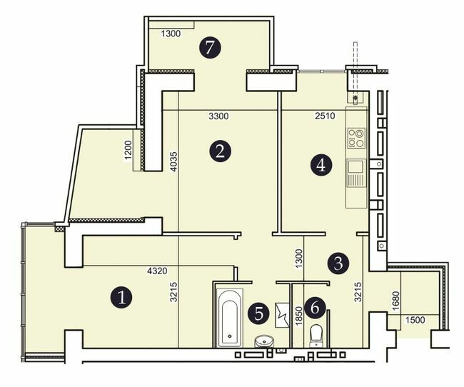 2-комнатная 67.05 м² в ЖК Александровский 2 от 17 400 грн/м², Запорожье