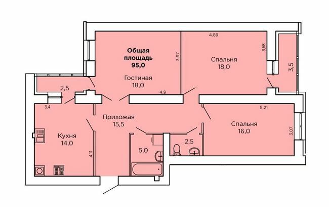 3-кімнатна 96.9 м² в ЖК Levanevsky від 16 000 грн/м², Миколаїв