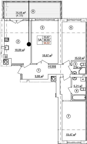 3-комнатная 94.02 м² в ЖК Spectrum от 17 200 грн/м², Ровно