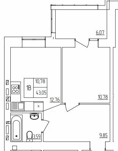 1-комнатная 43.05 м² в ЖК Синергия Light от 14 000 грн/м², Ровно