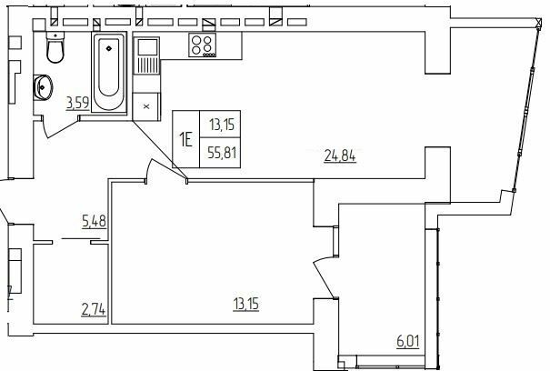 1-комнатная 55.81 м² в ЖК Синергия Light от 14 000 грн/м², Ровно