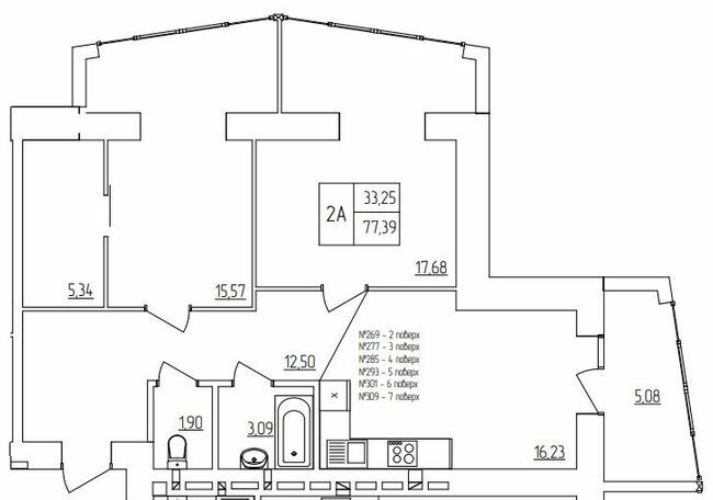 2-кімнатна 77.39 м² в ЖК Синергія Light від 12 900 грн/м², Рівне