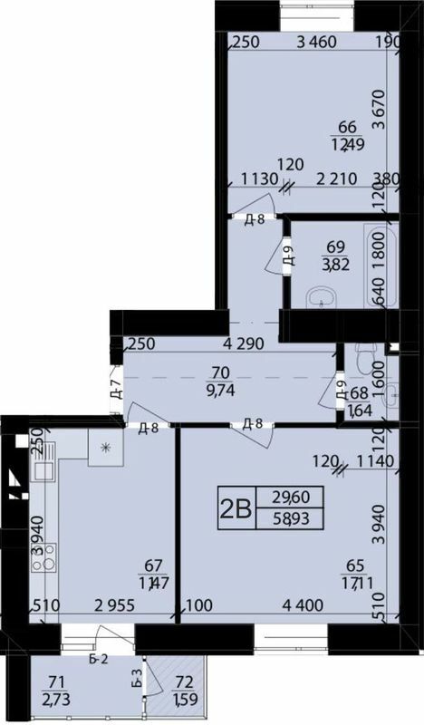 2-кімнатна 58.93 м² в ЖК Рідне Місто від 15 000 грн/м², м. Здолбунів