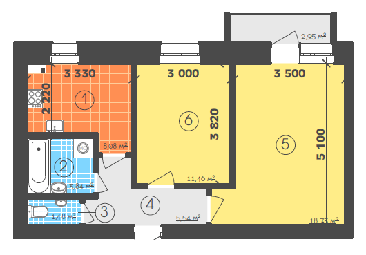 2-кімнатна 50.02 м² в ЖК Кролевець від 7 200 грн/м², м. Кролевець