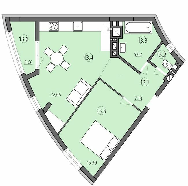 1-комнатная 56.02 м² в ЖК Там Где Дом от 29 000 грн/м², Тернополь