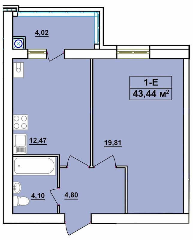 1-кімнатна 43.44 м² в ЖК Комфортний від 15 200 грн/м², Чернігів