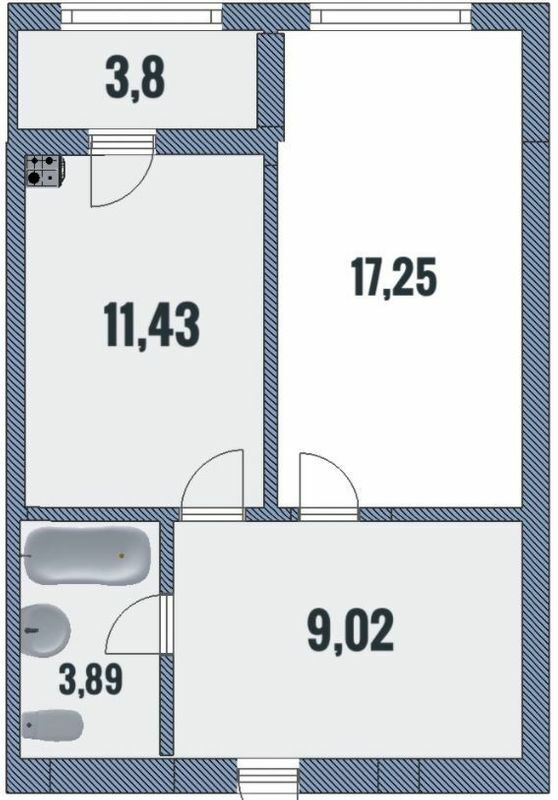 1-комнатная 45.39 м² в ЖК Лесной от 16 000 грн/м², Чернигов