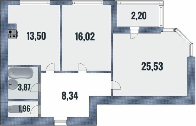 2-комнатная 71.42 м² в ЖК Лесной от 14 000 грн/м², Чернигов