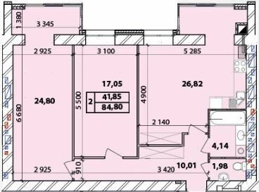 2-кімнатна 84.8 м² в ЖК Масани Панорама від 16 500 грн/м², Чернігів