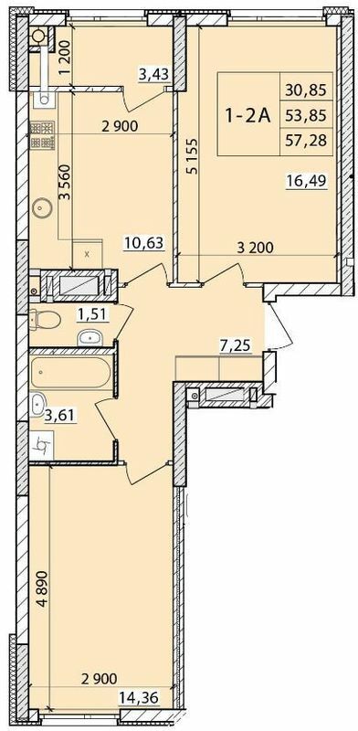 2-комнатная 57.28 м² в ЖК Масаны Сити от 16 900 грн/м², Чернигов