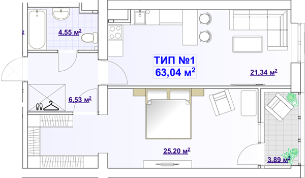 1-кімнатна 63.04 м² в ЖК BARVY від 17 500 грн/м², Дніпро