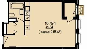 Свободная планировка 49.84 м² в ЖК DeLight Hall от 40 200 грн/м², Днепр